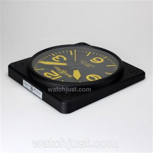 Bell & Ross BR01-92 Wall Clock with Yellow Markers