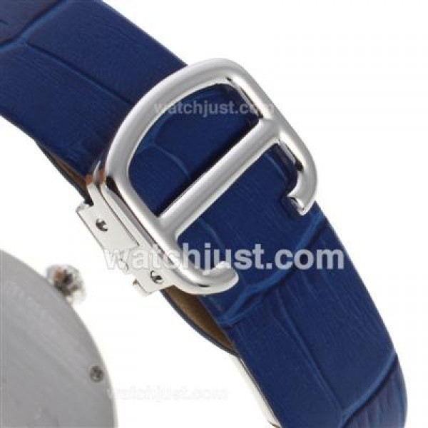 Cartier Panthere de Cartier Full Diamond Bezel with Blue MOP Dial-Leather Strap