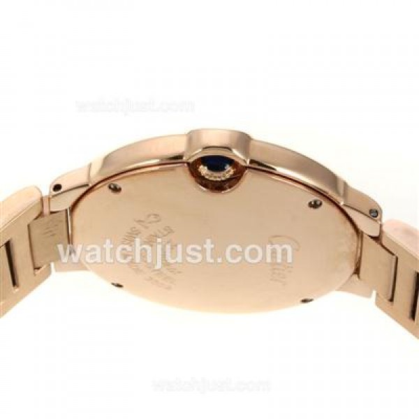 Cartier Ballon bleu de Cartier Full Rose Gold with White Dial-Sapphire Glass-Medium Size