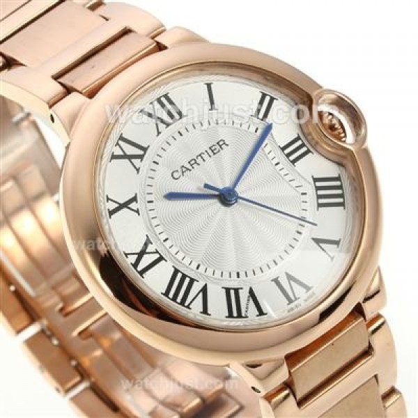 Cartier Ballon bleu de Cartier Full Rose Gold with White Dial-Sapphire Glass-Medium Size