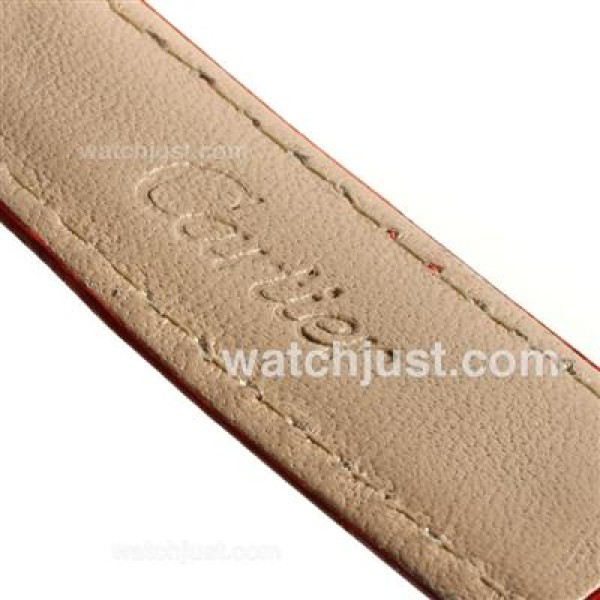 Cartier Ballon bleu de Cartier with White Dial-Red Leather Strap