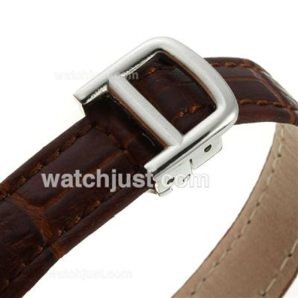 Cartier Ballon bleu de Cartier with White Dial-Leather Strap-Lady Size