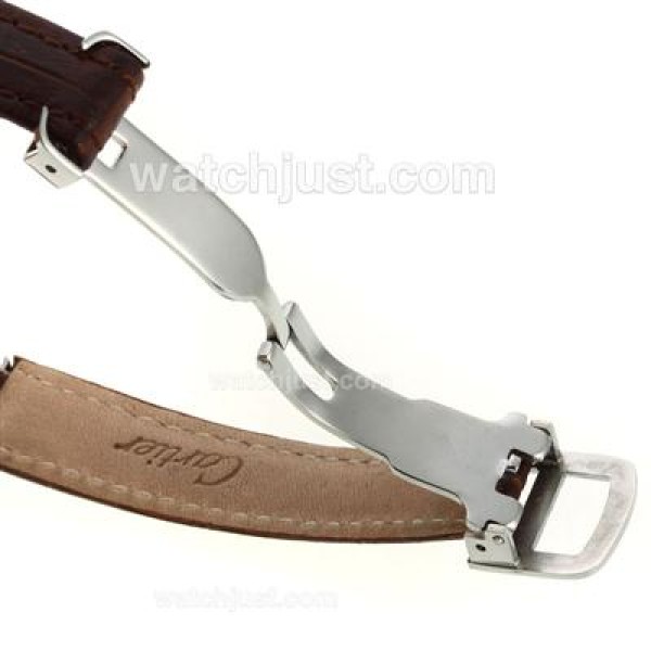 Cartier Ballon bleu de Cartier with White Dial-Leather Strap-Lady Size
