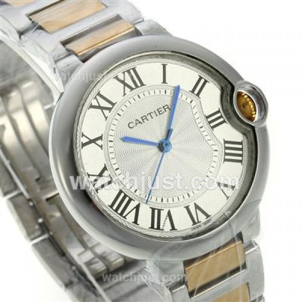 Cartier Ballon bleu de Cartier Two Tone with White Dial-Sapphire Glass-Medium Size