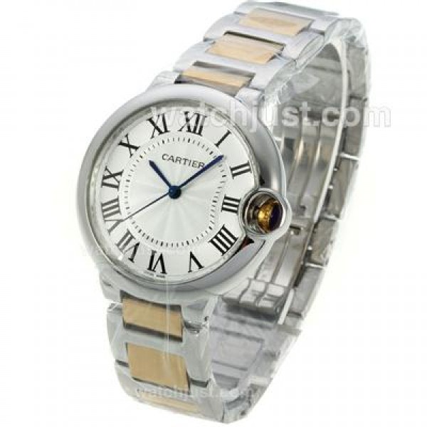 Cartier Ballon bleu de Cartier Two Tone with White Dial-Sapphire Glass-Medium Size