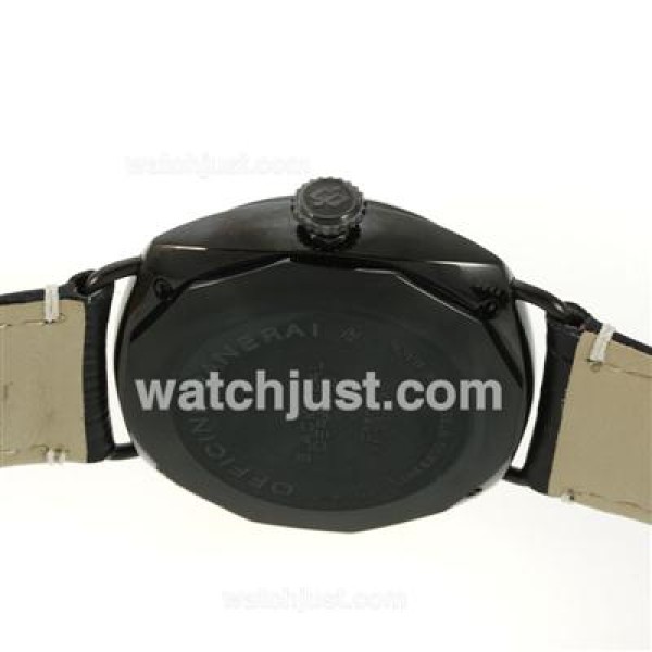 Panerai Radiomir 8 Days Automatic PVD Case with Black Dial-Leather Strap