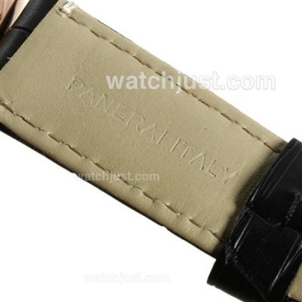 Panerai Radiomir Automatic Rose Gold Case with Black Dial-Leather Strap