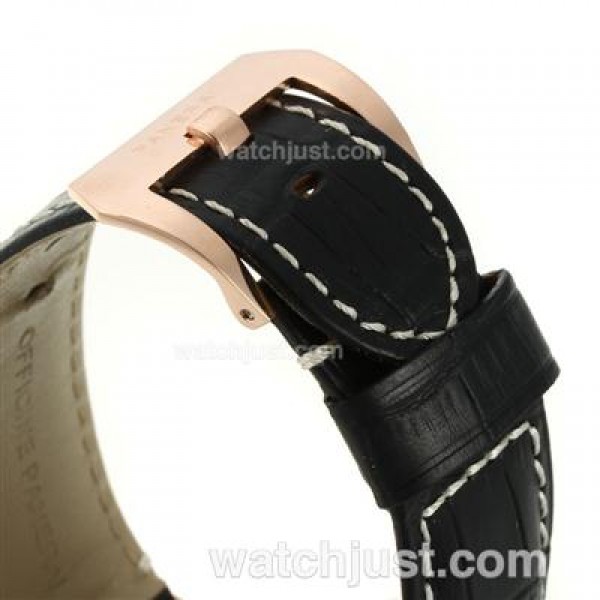 Panerai Radiomir 8 Days Automatic Rose Gold Case with Black Dial-Leather Strap