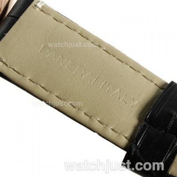 Panerai Radiomir 8 Days Automatic Rose Gold Case with Black Dial-Leather Strap