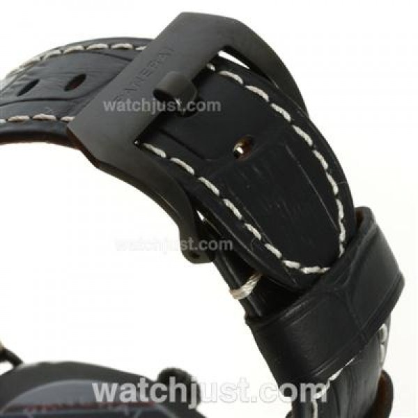 Panerai Radiomir Automatic PVD Case with Black Dial-Leather Strap