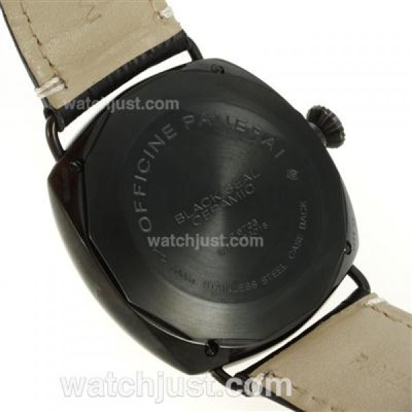 Panerai Radiomir Automatic PVD Case with Black Dial-Leather Strap