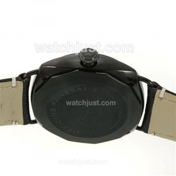 Panerai Radiomir Automatic PVD Case with Black Dial-Leather Strap