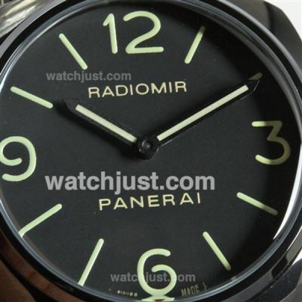 Panerai Radiomir Automatic PVD Case with Black Dial-Leather Strap