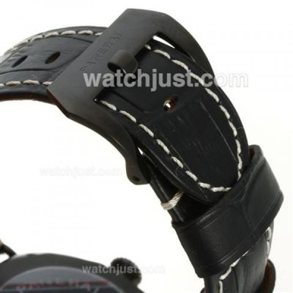 Panerai Radiomir Black Seal Automatic PVD Case with Black Dial-Leather Strap