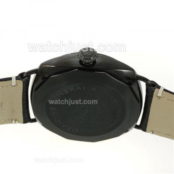 Panerai Radiomir Black Seal Automatic PVD Case with Black Dial-Leather Strap