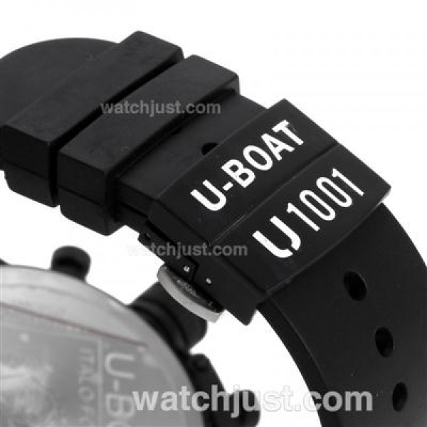 U-Boat Italo Fontana Working Chronograph PVD Case with Black Dial-Yellow Markers
