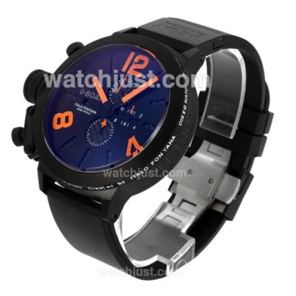 U-Boat Italo Fontana Working Chronograph PVD Case with Black Dial-Orange Markers