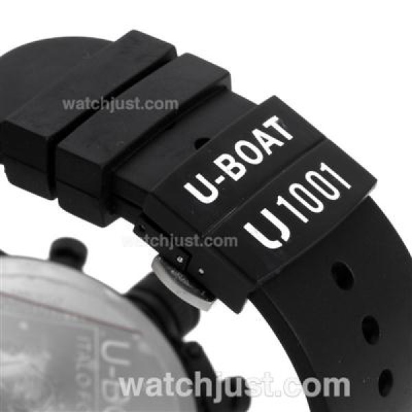 U-Boat Italo Fontana Working Chronograph PVD Case with Black Dial-Orange Markers