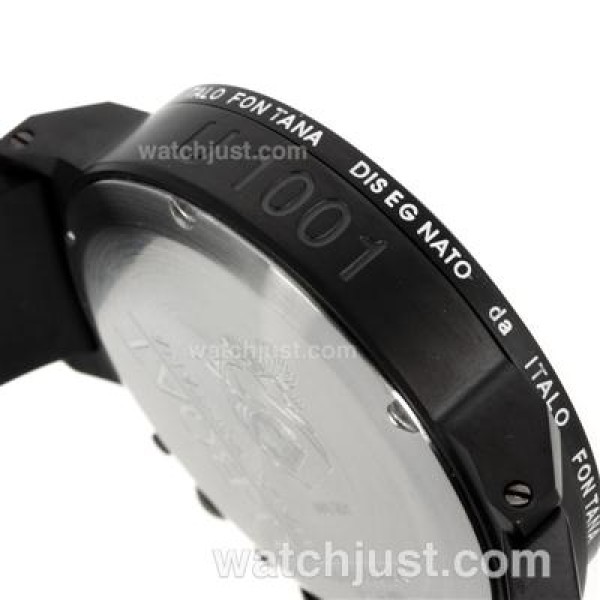 U-Boat Italo Fontana Working Chronograph PVD Case with Black Dial-Orange Markers