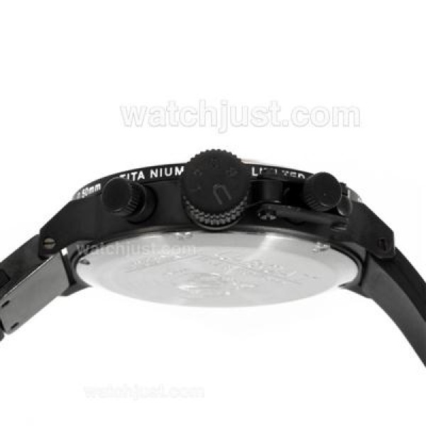 U-Boat Italo Fontana Working Chronograph PVD Case with Black Dial-Orange Markers