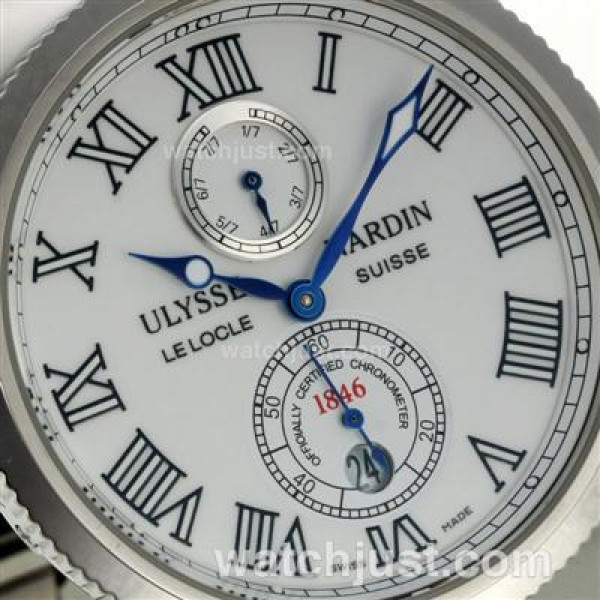 Ulysse Nardin Maxi Marine Automatic Roman Markers with White Dial-Rubber Strap