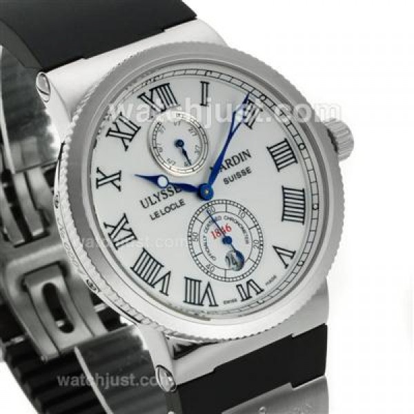 Ulysse Nardin Maxi Marine Automatic Roman Markers with White Dial-Rubber Strap