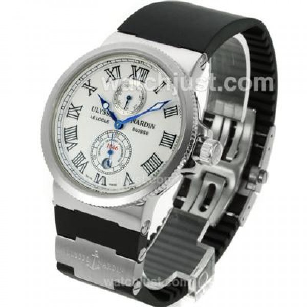 Ulysse Nardin Maxi Marine Automatic Roman Markers with White Dial-Rubber Strap