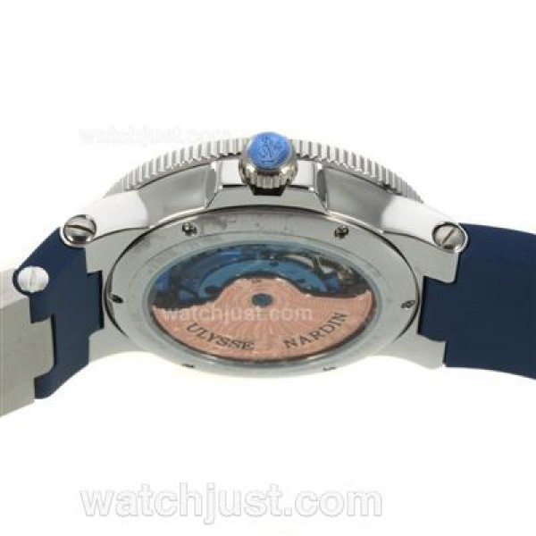 Ulysse Nardin Maxi Marine Automatic Roman Markers with Blue Dial-Rubber Strap