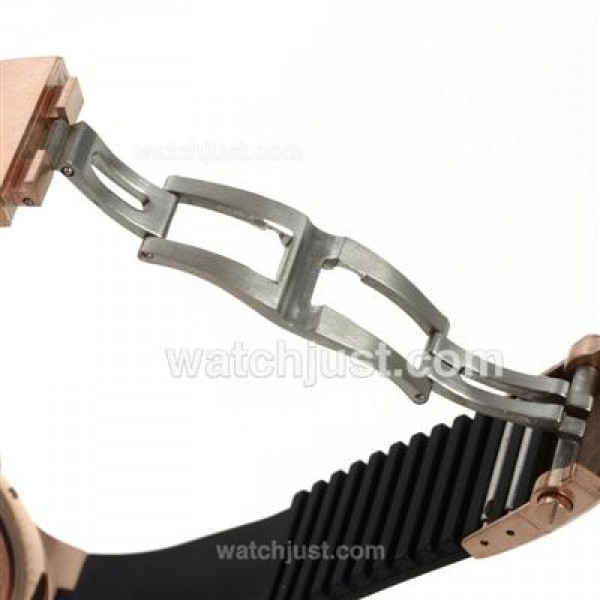 Ulysse Nardin Maxi Marine Automatic Rose Gold Case Roman Markers with White Dial-Rubber Strap