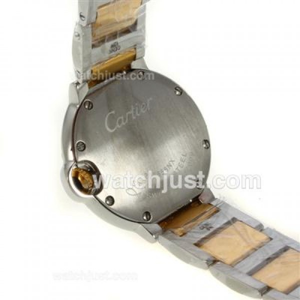 Cartier Ballon bleu de Cartier Two Tone Diamond Bezel Diamond Markers with White Dial-Lady Size