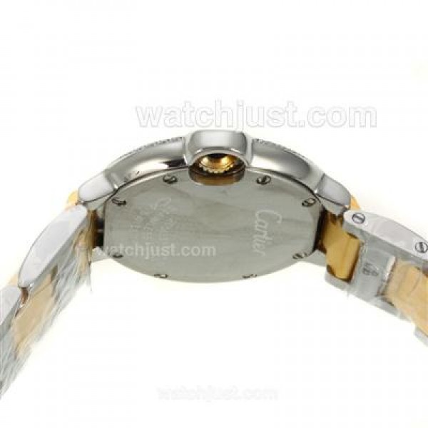 Cartier Ballon bleu de Cartier Two Tone Diamond Bezel Diamond Markers with White Dial-Lady Size