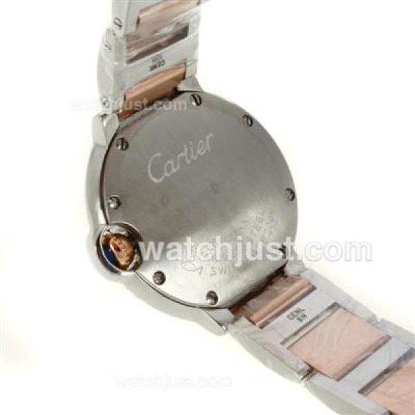 Cartier Ballon bleu de Cartier Two Tone Diamond Bezel Diamond Markers with White Dial-Lady Size