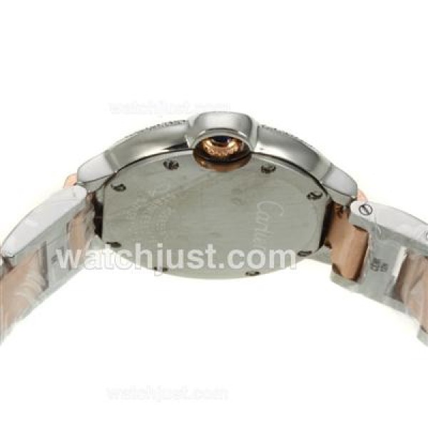 Cartier Ballon bleu de Cartier Two Tone Diamond Bezel Diamond Markers with White Dial-Lady Size