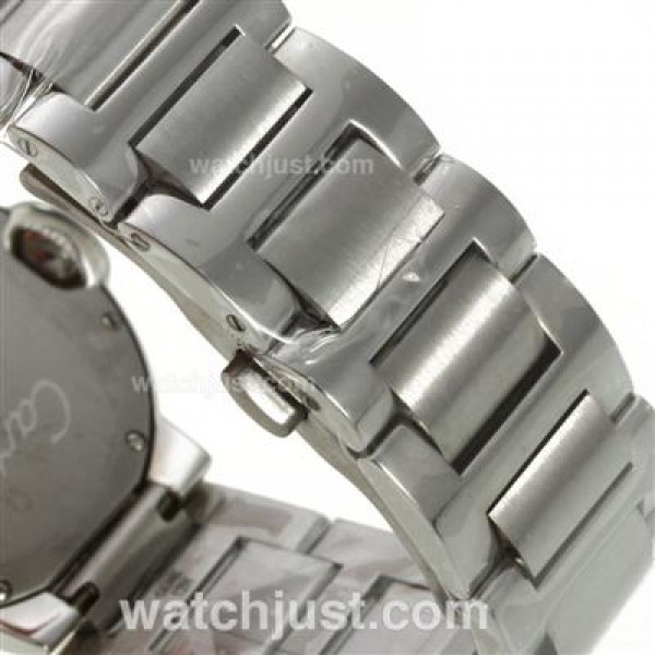 Cartier Ballon bleu de Cartier Diamond Bezel Diamond Markers with White Dial S/S-Medium Size