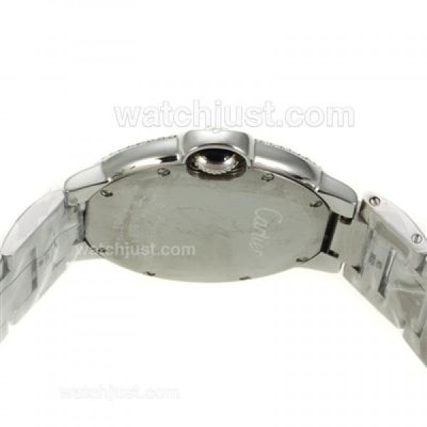 Cartier Ballon bleu de Cartier Diamond Bezel Diamond Markers with White Dial S/S-Medium Size