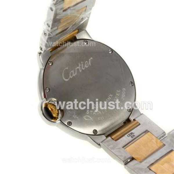 Cartier Ballon bleu de Cartier Two Tone Diamond Bezel Diamond Markers with White Dial-Medium Size