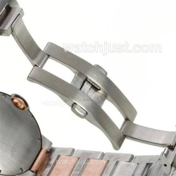 Cartier Ballon bleu de Cartier Two Tone Diamond Bezel Diamond Markers with White Dial-Medium Size
