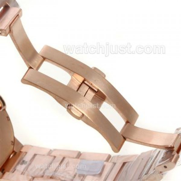 Cartier Ballon bleu de Cartier Full Rose Gold Diamond Bezel Diamond Markers with White Dial-Medium Size