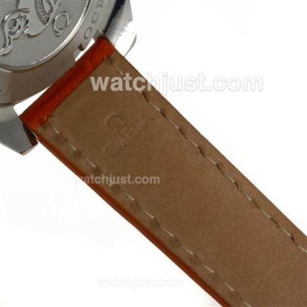 Omega Seamaster Planet Ocean Working Chronograph Orange Bezel with Black Dial-Orange Leather Strap