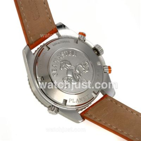 Omega Seamaster Planet Ocean Working Chronograph Orange Bezel with Black Dial-Orange Leather Strap