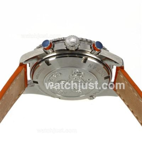 Omega Seamaster Planet Ocean Working Chronograph Orange Bezel with Black Dial-Orange Leather Strap