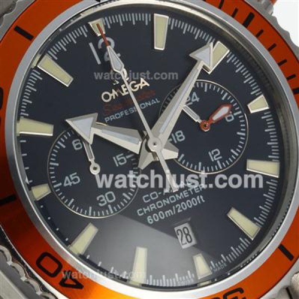 Omega Seamaster Planet Ocean Working Chronograph Orange Bezel with Black Dial S/S
