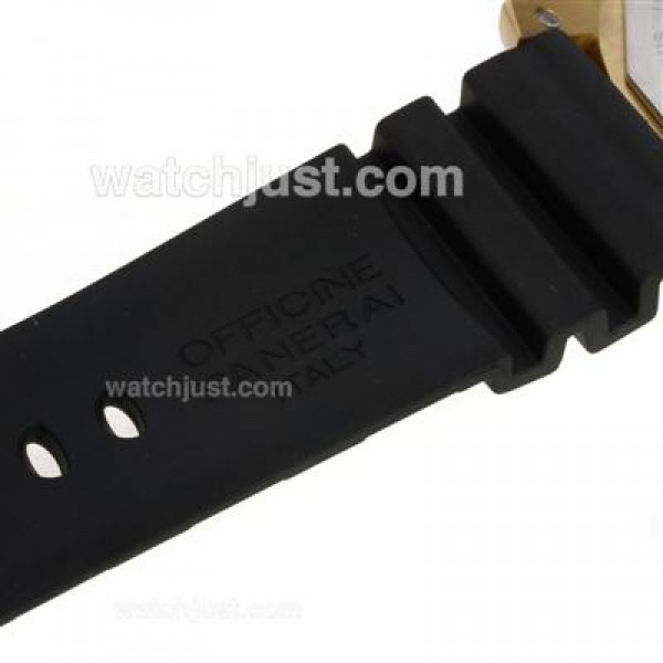 Panerai Luminor Submersile Automatic Golden Case with Black Dial-Rubber Strap