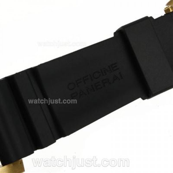 Panerai Luminor Submersile Automatic Golden Case with Black Dial-Rubber Strap