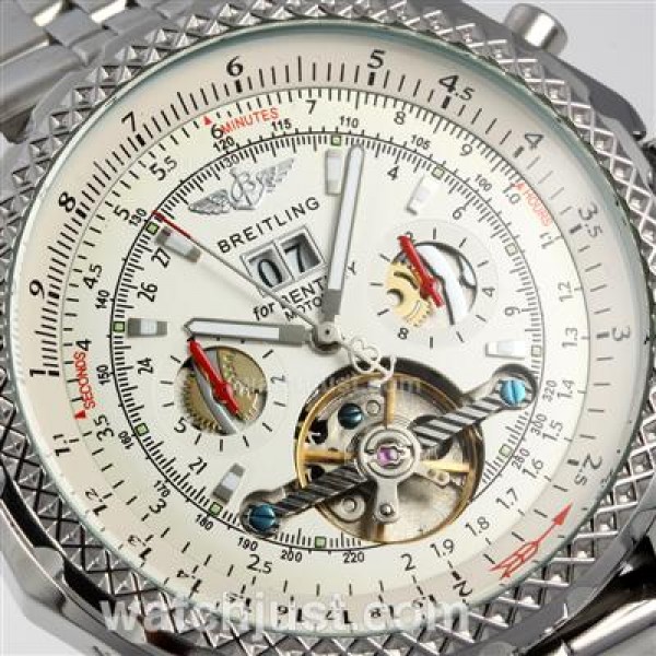 Breitling for Bentley Motors Tourbillon Automatic with White Dial S/S