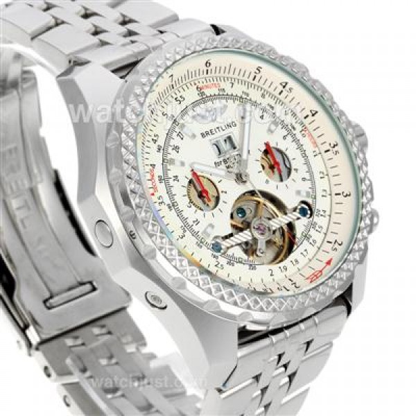 Breitling for Bentley Motors Tourbillon Automatic with White Dial S/S