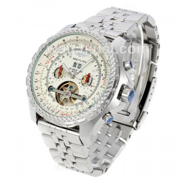Breitling for Bentley Motors Tourbillon Automatic with White Dial S/S
