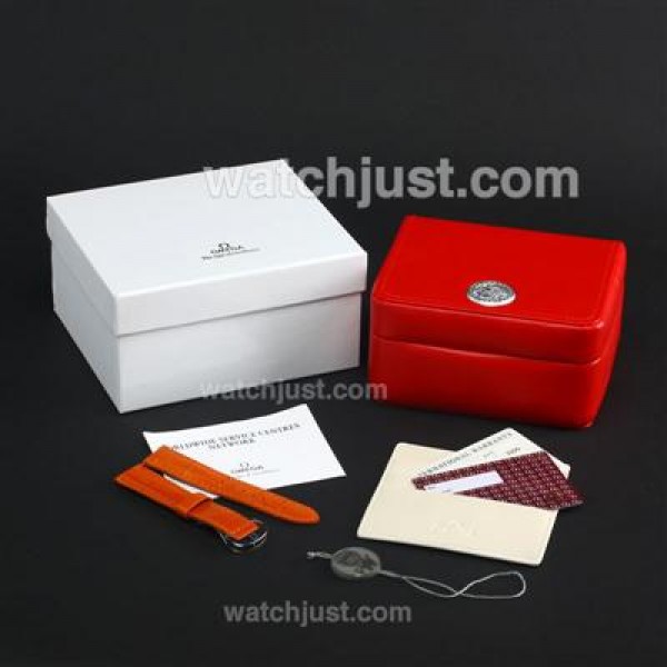 Omega Seamaster Planet Ocean Automatic Orange Bezel with Black Dial S/S(Gift Box and Leather Strap Included)