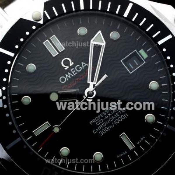Omega Seamaster Automatic with Black Dial S/S(Gift Box & Extra Leather Strap Included)