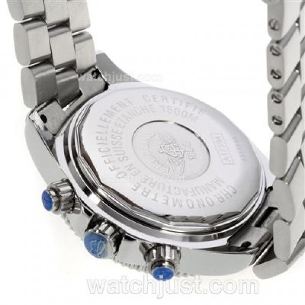 Breitling Super Ocean Working Chronograph Black Bezel with Black Dial S/S-Yellow Needles